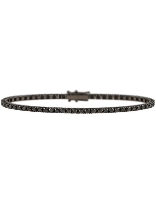 Crieri Tennis Bracelet – 18-Karat Burnished Gold with 5.10 ct Black Diamonds – 20 Centimeters - 0