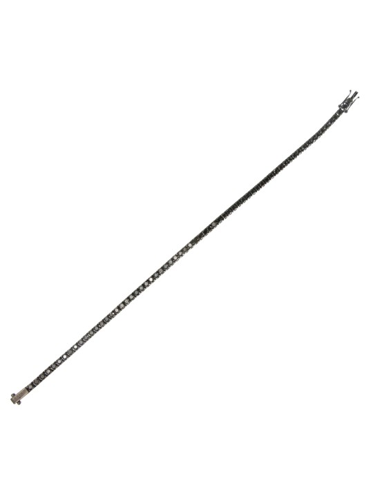 Crieri Tennis Bracelet – 18-Karat Burnished Gold with 5.10 ct Black Diamonds – 20 Centimeters - 0