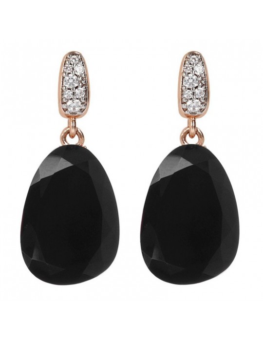 Bronzallure Preziosa Earrings with Black Spinel for Women - 0