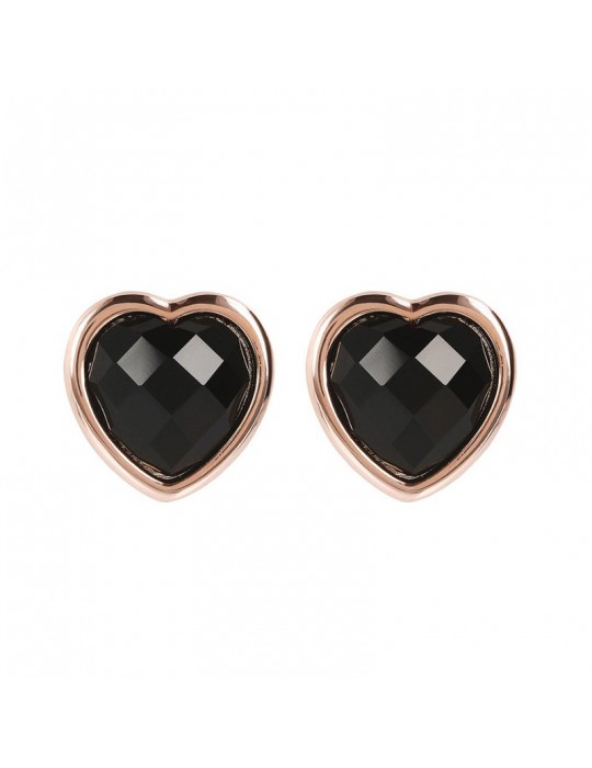Orecchini Bronzallure- Variegata - Lobo - Cuore Onice Nero-WSBZ01563BO