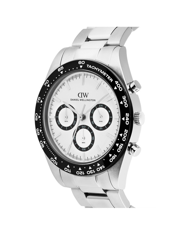 Daniel Wellington Watch - Chronograph - Silver-42mm-White-DW00100948