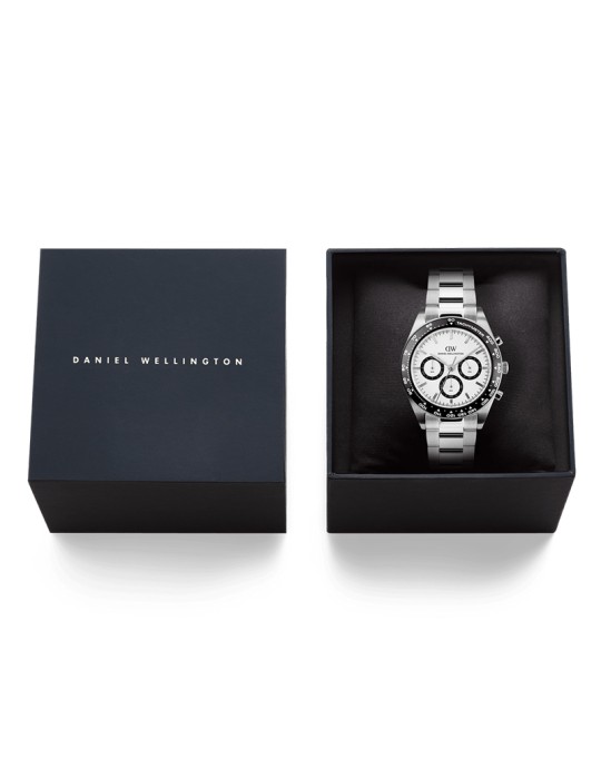 Daniel Wellington Watch - Chronograph - Silver-42mm-White-DW00100948