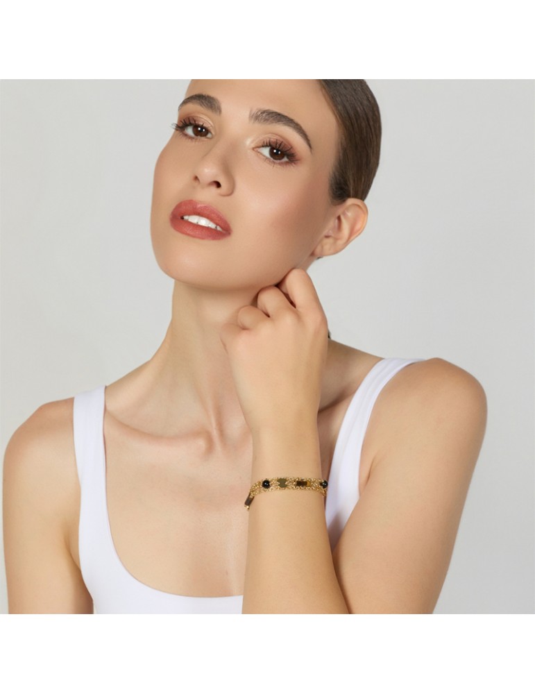 Unoaerre Bracelet - Joya - Multistrand-Onyx-Tiger's Eye-14EXB0174G