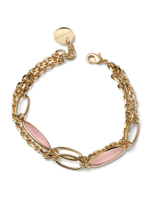 Bracciale Unoaerre-Joya-Bronzo Dorato-Occhio di Gatto Rosa-14EXB0184G