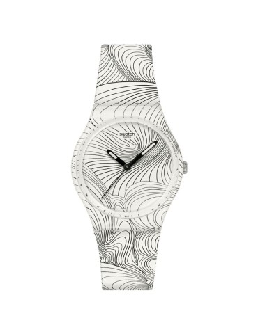 Orologio Swatch-Art Peace Hotel Curvilinear-34mm-Bianco e Nero-GZ363