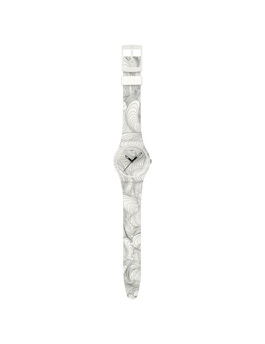Swatch-Art Peace Hotel Curvilinear Watch-34mm-White and Black-GZ363