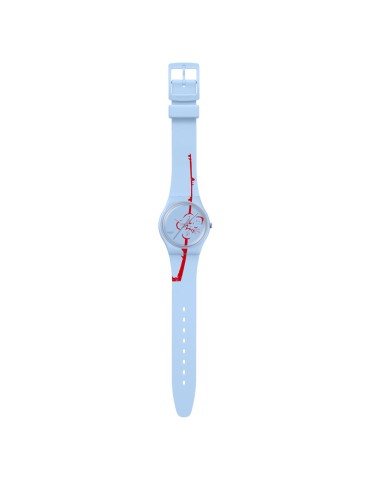 Orologio Swatch - Solo Tempo - Azzurro - 34mm -Fiore Astratto-SO28Z136 2