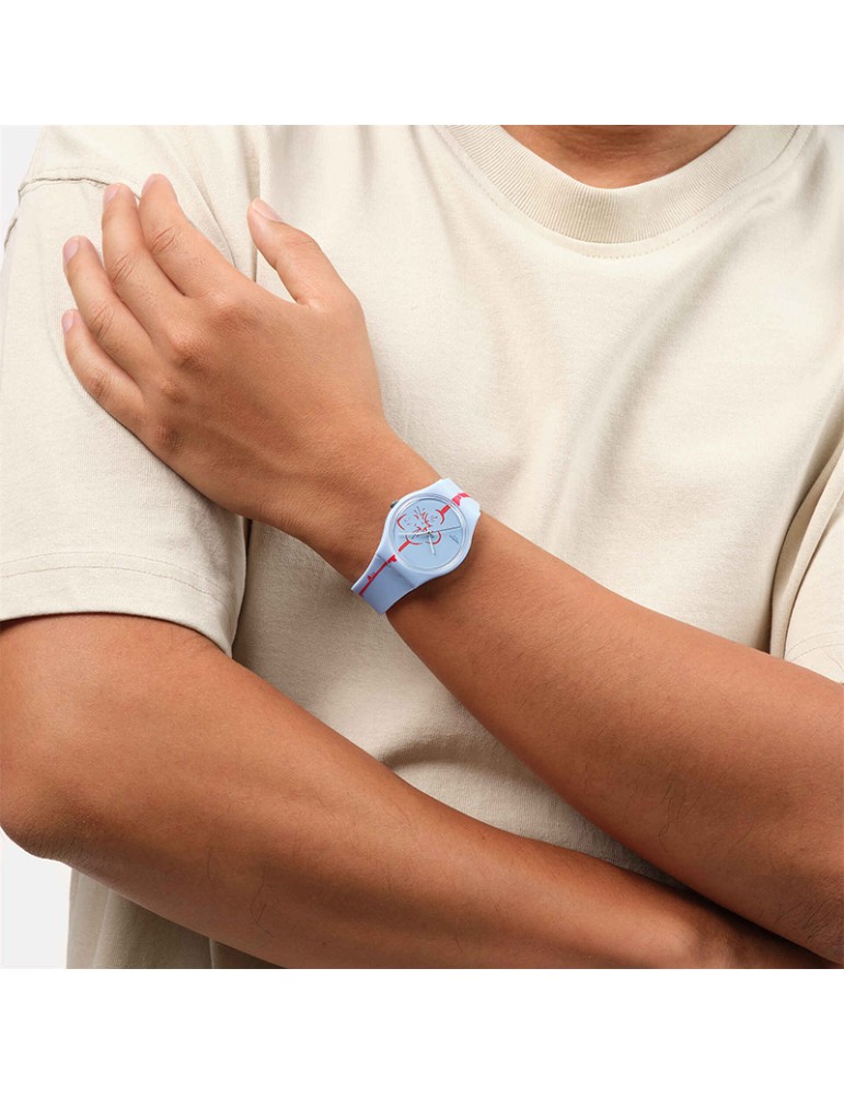 Swatch Watch - Only Time - Light Blue - 34mm - Abstract Flower - SO28Z136