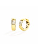 Orecchini Buonocore - Loopy a Cerchietto in Oro Giallo 18 carati con Diamanti Bianchi 0,35 ct - 0