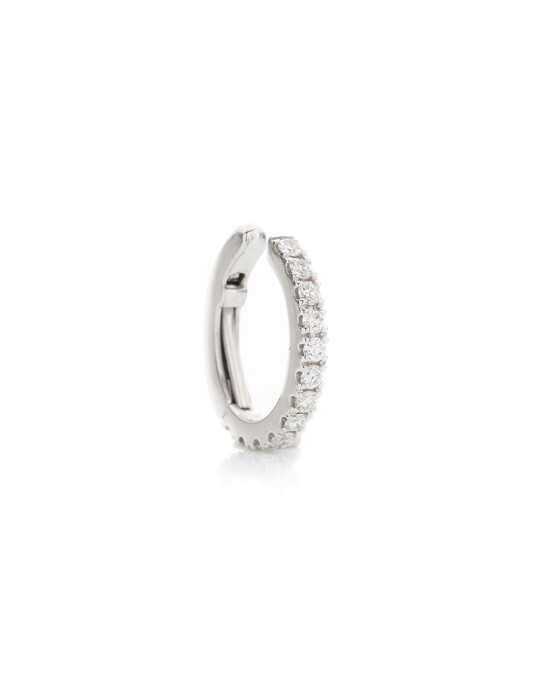 EarCuff Buonocore - Orecchino Mono Cerchietto in Oro Bianco 18 carati con Diamanti Bianchi 0,20 ct - 0