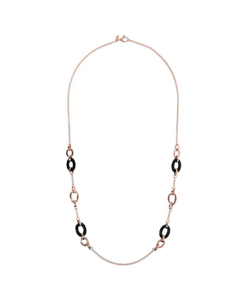 Collana Bronzallure - Variegata - Maglie Ovali -Onice Nero-WSBZ01622BO
