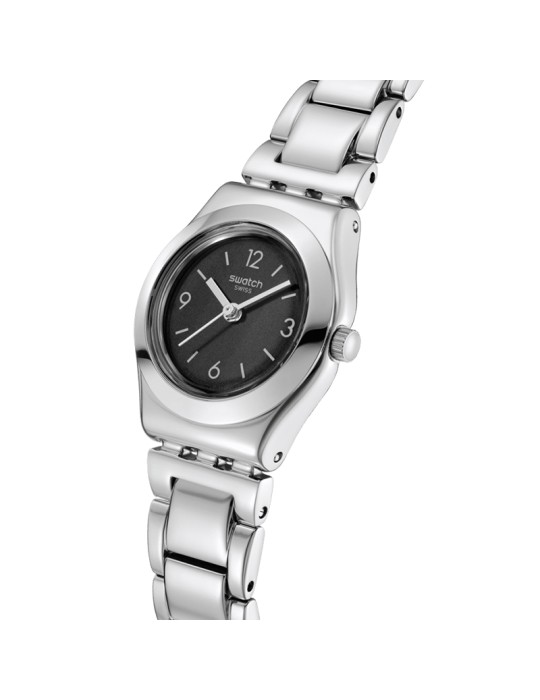 Orologio Swatch da Donna -  Solo Tempo - Silver - 25mm - Nero - YSS350G