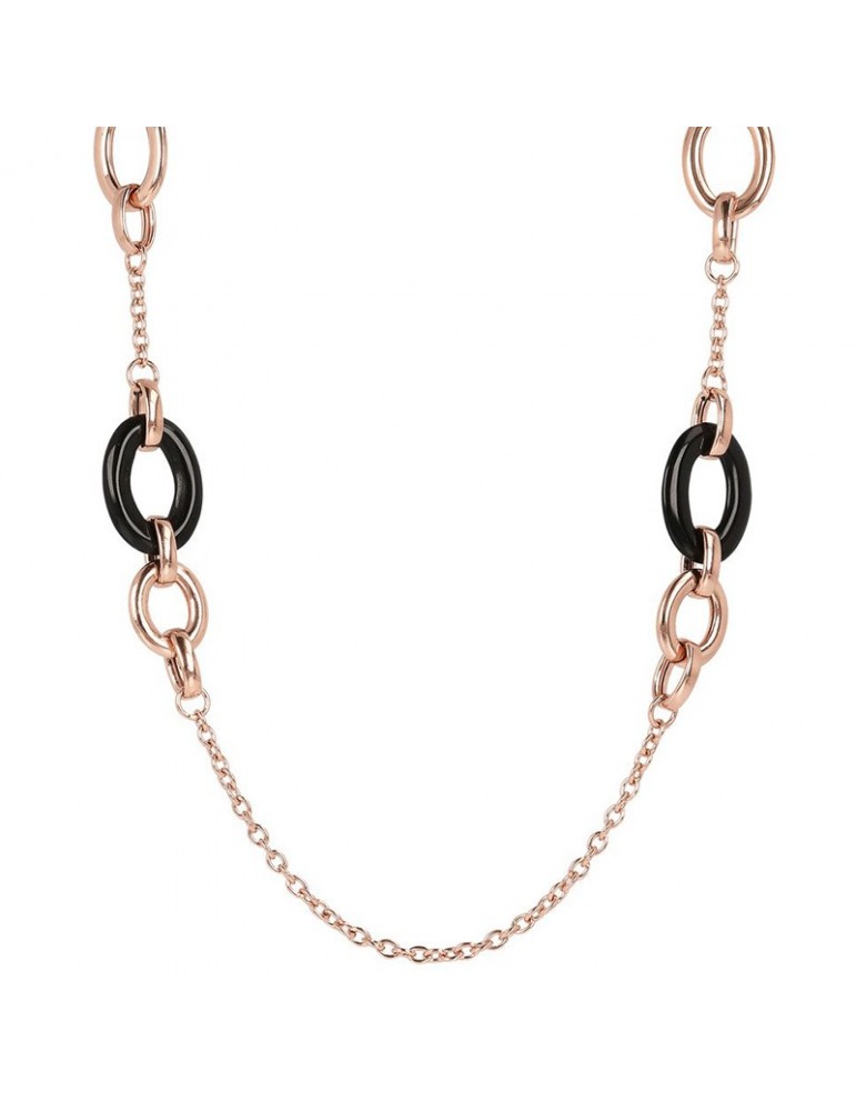 Collana Bronzallure - Variegata - Maglie Ovali -Onice Nero-WSBZ01622BO