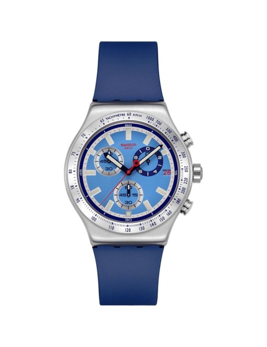 Orologio Swatch - Cronografo - Silver - 43mm - Azzurro - YVS541