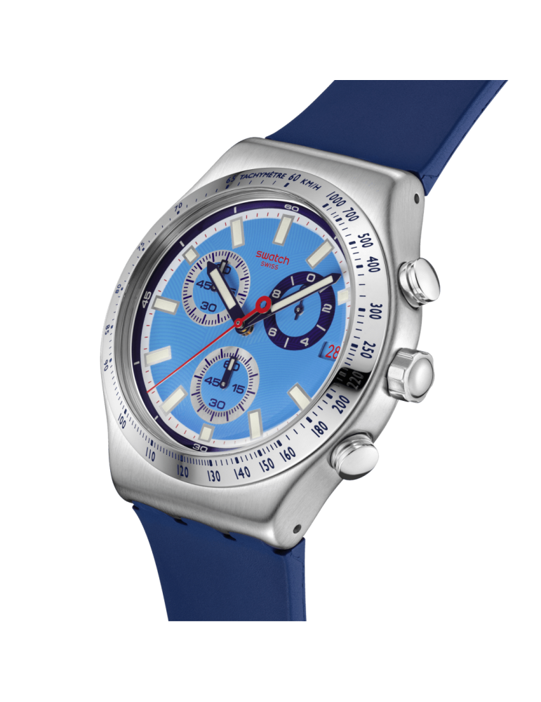 Orologio Swatch - Cronografo - Silver - 43mm - Azzurro - YVS541