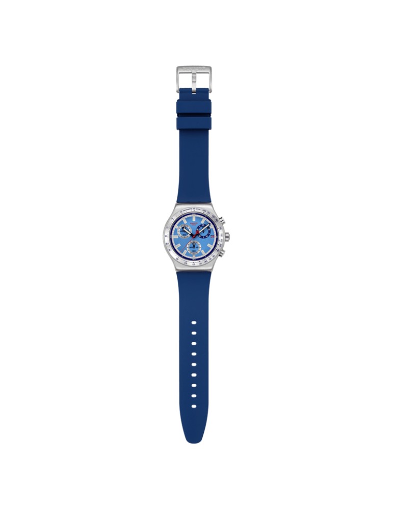 Swatch watch - Chronograph - Silver - 43mm - Light blue - YVS541