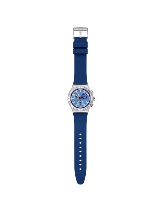 Swatch watch - Chronograph - Silver - 43mm - Light blue - YVS541