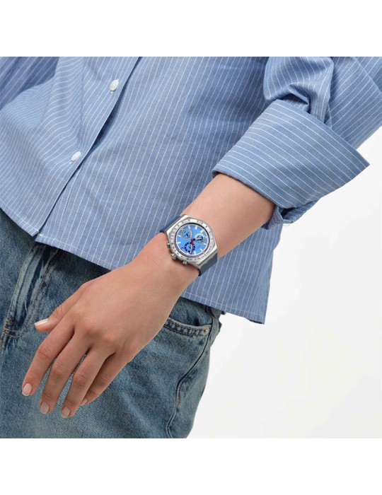 Orologio Swatch - Cronografo - Silver - 43mm - Azzurro - YVS541