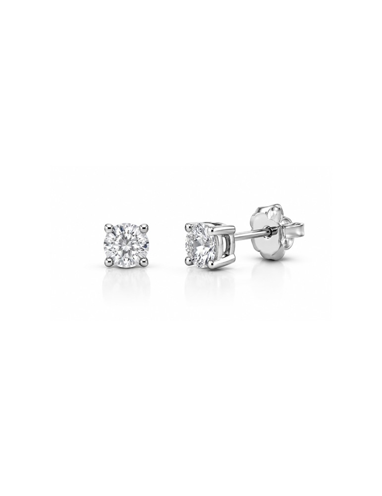 LeLune Diamonds Solitaire Earrings – White Gold with 0.60 ct Natural Diamonds - 0