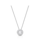 Collana Lelune Diamonds - in Oro Bianco 18 carati con Pendente Rotondo e Diamanti Naturali 0,85 ct - 0