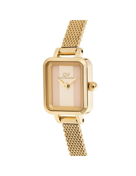 Orologio Daniel Wellington da Donna - Quadro Mini Evergold Conwy Gold Solo Tempo 15,4x18,2mm Beige - 0