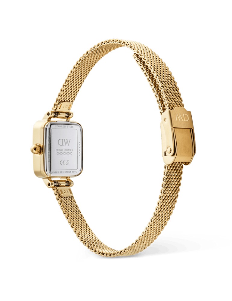 Orologio Daniel Wellington da Donna - Quadro Mini Evergold Conwy Gold Solo Tempo 15,4x18,2mm Beige - 0
