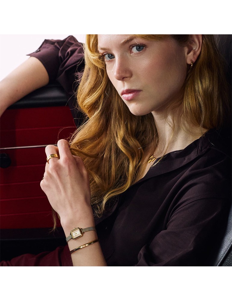 Orologio Daniel Wellington da Donna - Quadro Mini Evergold Conwy Gold Solo Tempo 15,4x18,2mm Beige - 0