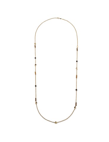 Collana Unoaerre - Joya - Lunga -Onice Nero-Occhio di Tigre-14EXH0194G
