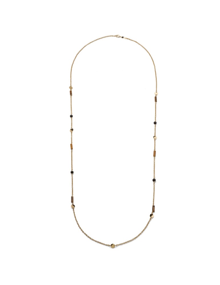 Collana Unoaerre - Joya - Lunga -Onice Nero-Occhio di Tigre-14EXH0194G