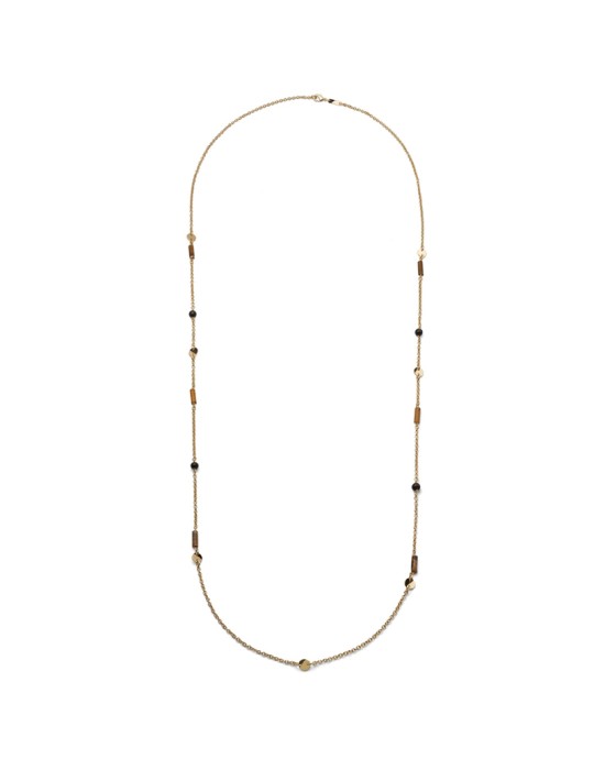 Collana Unoaerre - Joya - Lunga -Onice Nero-Occhio di Tigre-14EXH0194G