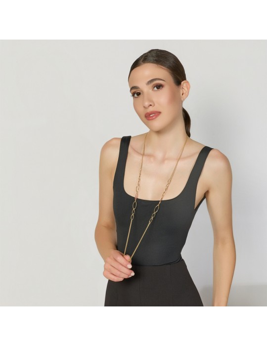 Unoaerre Necklace - Joya - Golden - Pink Cat's Eye - 14EXH0214G