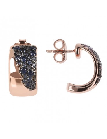 Orecchini Bronzallure-Aurora-Mezzo Cerchio-Pavè Nano Gem-WSBZ01646GMN 2