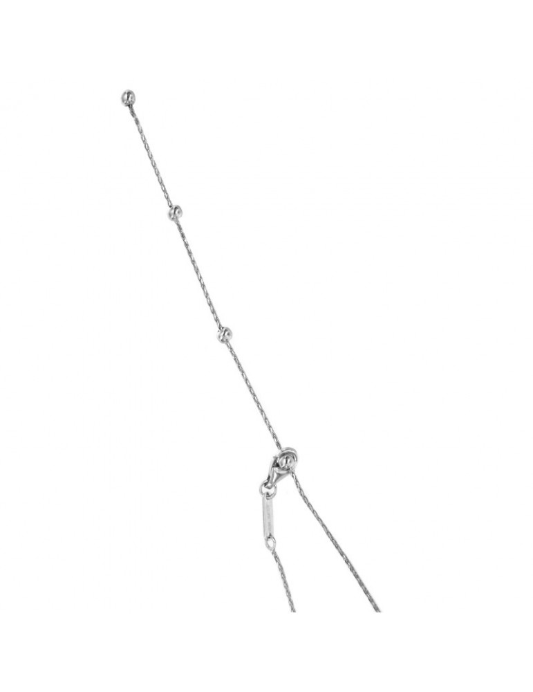 Collana Chimento - Croce in Oro Bianco con Diamanti Naturali - 0
