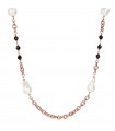 Bronzallure Maxima Necklace with Cultured Pearls and Black Spinels for Woman