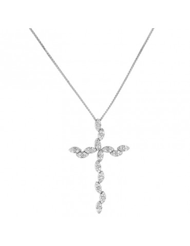 Chimento  Necklace - White Gold Rood with Natural Diamonds - 0