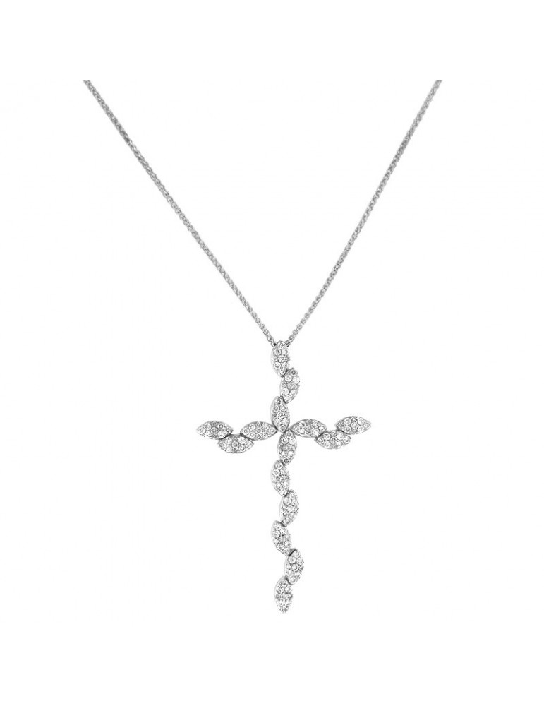 Chimento  Necklace - White Gold Rood with Natural Diamonds - 0