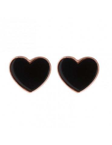 Orecchini Bronzallure - Alba - Lobo - Cuore di Onice Nero -WSBZ01730BO