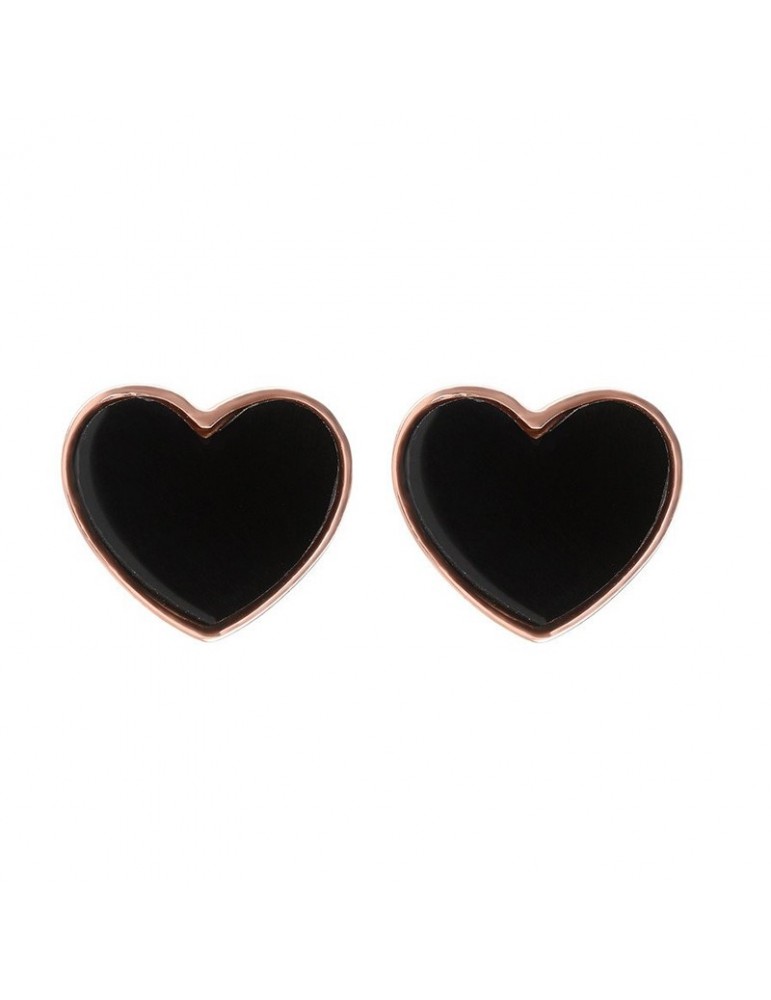 Bronzallure Alba Earrings with Black Heart for Women - 0