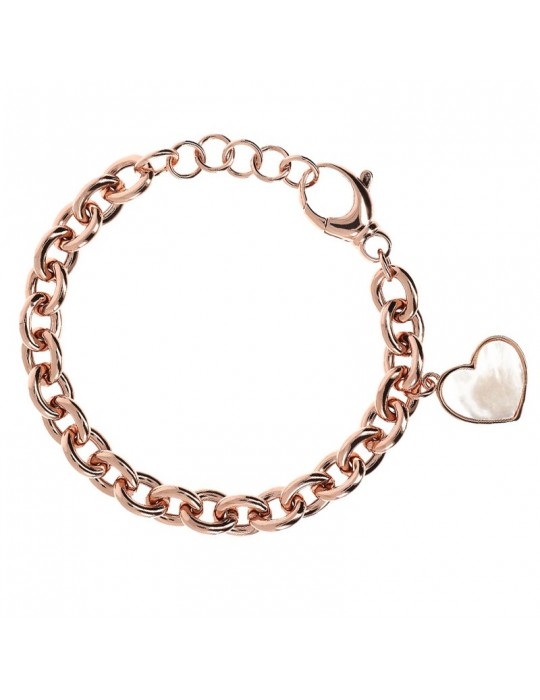 Bronzallure Purity Bracelet with Mother of Pearl Heart Pendant for Women - 0