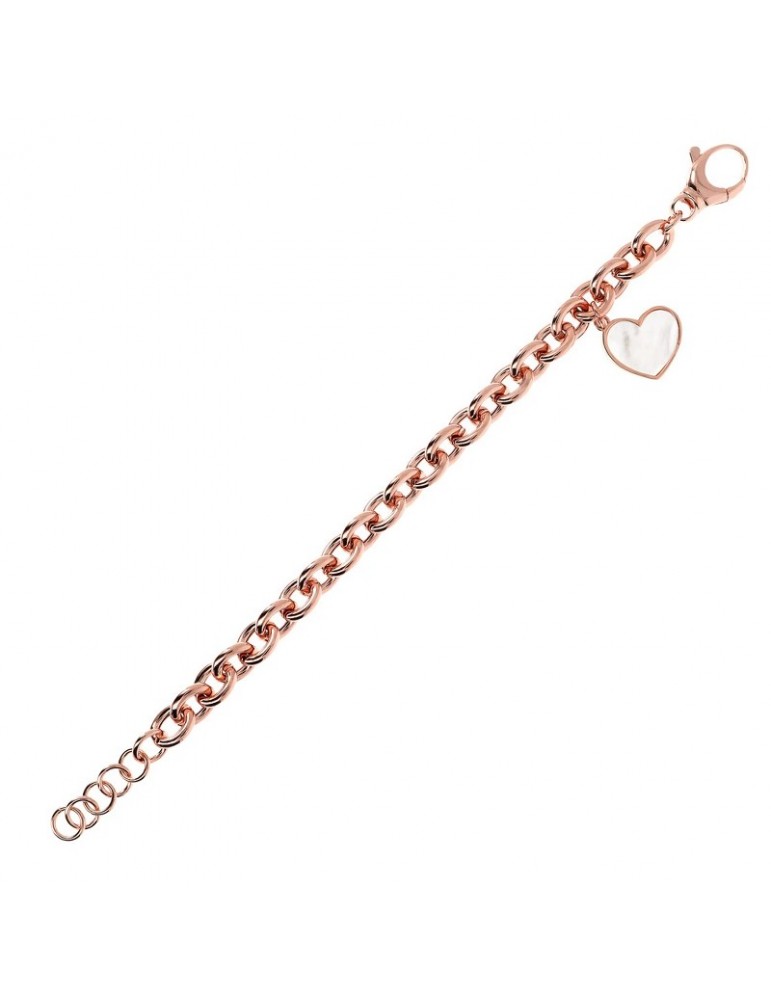 Bronzallure Purity Bracelet with Mother of Pearl Heart Pendant for Women - 0