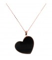 Bronzallure Alba Necklace with Black Heart Pendant for Woman