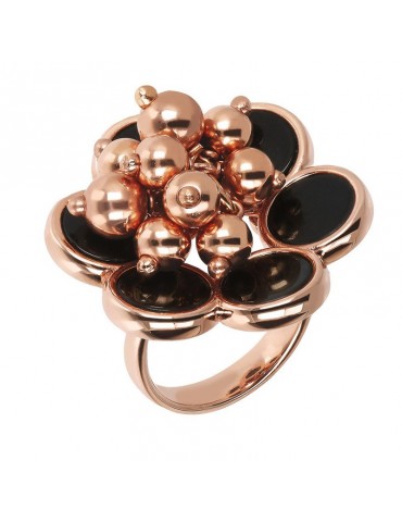 Bronzallure Woman Ring - Alba Flower in Black Onyx - 0