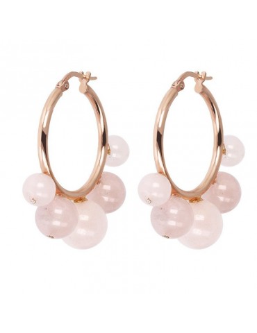 Orecchini Bronzallure - Variegata - Cerchio - Quarzo Rosa -WSBZ01789RQ