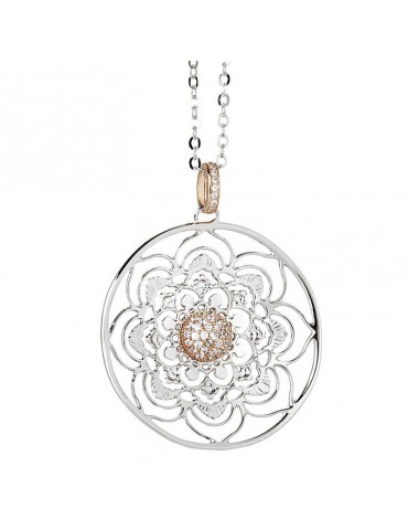 COLLANA BOCCADAMO CON MANDALA PENDENTE E ZIRCONI - 0