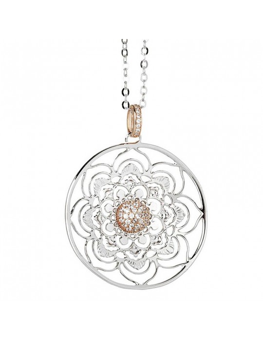 COLLANA BOCCADAMO CON MANDALA PENDENTE E ZIRCONI - 0