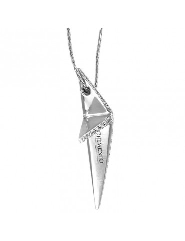 Collana Chimento - Croce in Oro Bianco con Diamanti Naturali - 0 2
