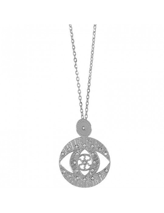 Boccadamo Woman Necklace - Long with Circular Pendant and Swarovski - 0