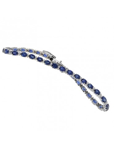 Bracciale Tennis Picca con Diamanti e Zaffiri da Donna - 0