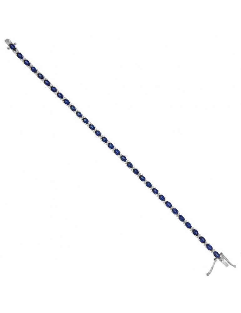 Bracciale Tennis Picca con Diamanti e Zaffiri da Donna - 0