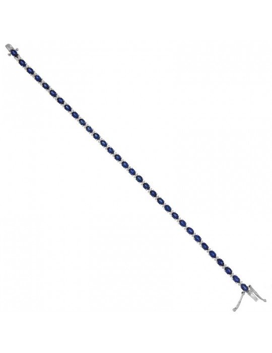 Bracciale Tennis Picca con Diamanti e Zaffiri da Donna - 0